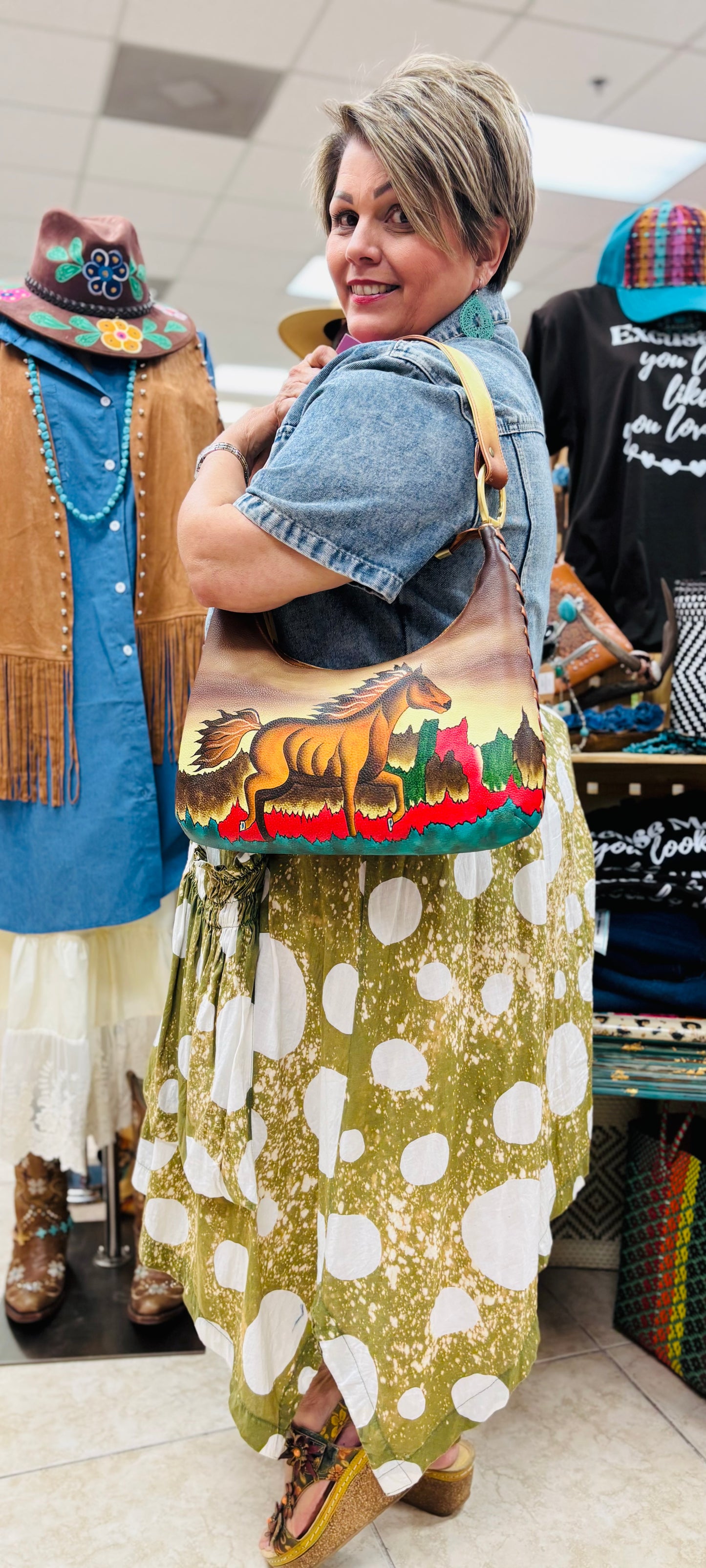 Hand painted Horse Handbag