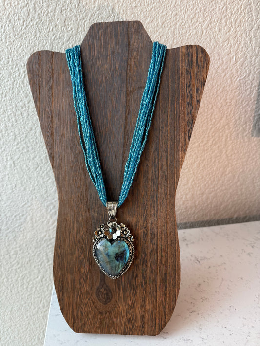 Labradorite Heart Necklace