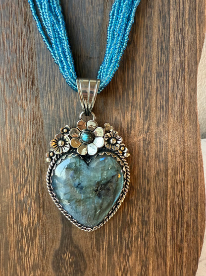 Labradorite Heart Necklace