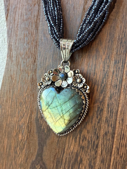 Labradorite Heart Necklace