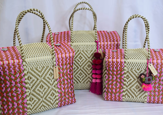 Artisan Bag Collection - Pink/Red/Cream
