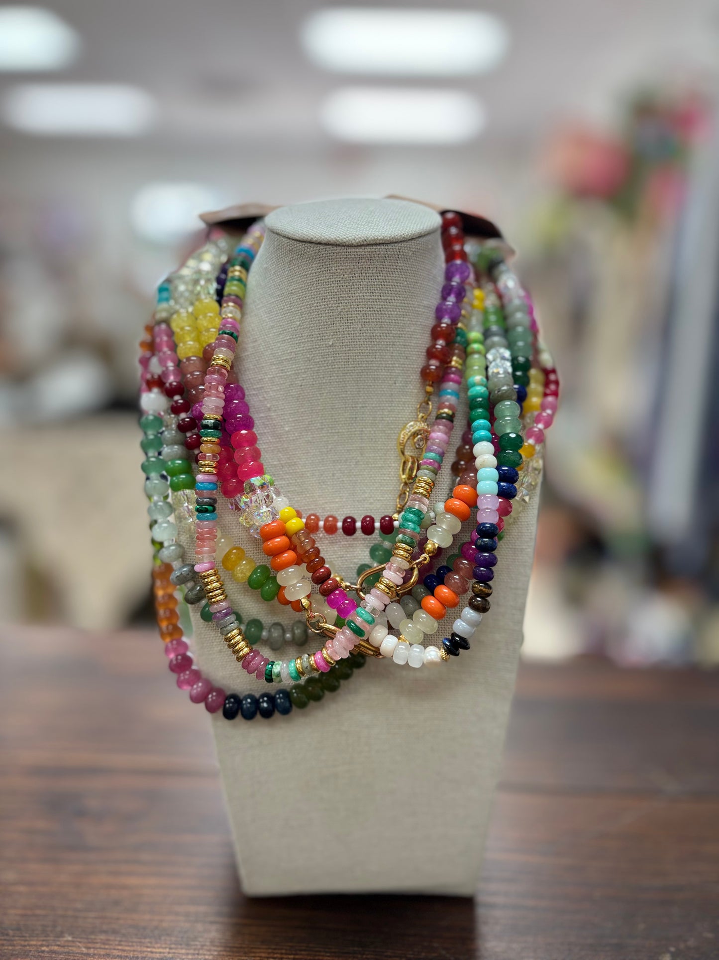 Handmade Colorful Candy Natural Stone Necklace