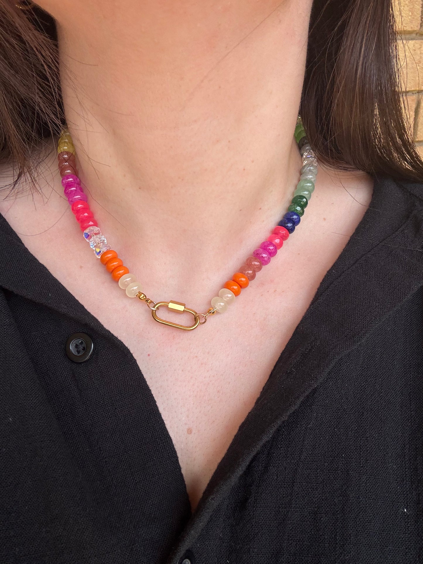 Handmade Colorful Candy Natural Stone Necklace